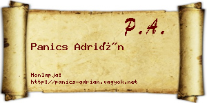 Panics Adrián névjegykártya